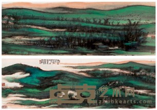 陈佩秋 2000年作 富民村居 手卷 30X179cm